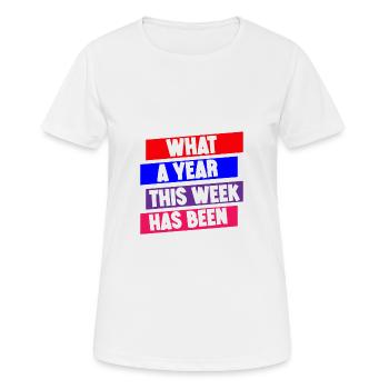 Quelle année cette semaine a été 3 - T-shirt respirant Femme - blanc - Devant - AI Model Female 172 dark (172cm)