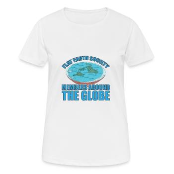 Flat Earth Society, Members Around The Globe 15 - Women's Breathable T-Shirt - white - Front - AI Model Female 172 dark (172cm)