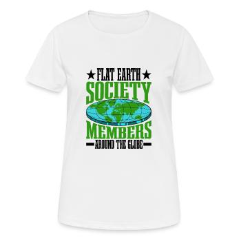 Flat Earth Society, Members Around The Globe 16 - Women's Breathable T-Shirt - white - Front - AI Model Female 172 dark (172cm)