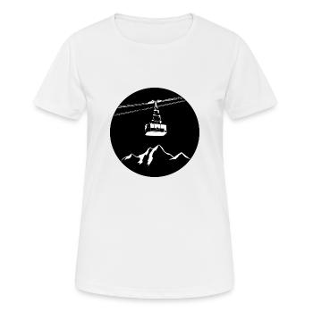 Berg mit Gondel weiss - Frauen T-Shirt atmungsaktiv - Weiß - Vorne - AI Model Female 172 dark (172cm)