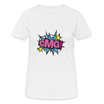 OMG!! Cooles Motiv passend für Kinder und Erwachsene! - Frauen T-Shirt atmungsaktiv - Weiß - Vorne - AI Model Female 172 dark (172cm)