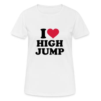 Hochsprung - Frauen T-Shirt atmungsaktiv - Weiß - Vorne - AI Model Female 172 dark (172cm)