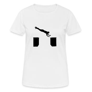 Double kong Parkour Sprung Tricking - Frauen T-Shirt atmungsaktiv - Weiß - Vorne - AI Model Female 172 dark (172cm)
