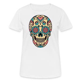Crâne rétro 1 - T-shirt respirant Femme - blanc - Devant - AI Model Female 172 dark (172cm)