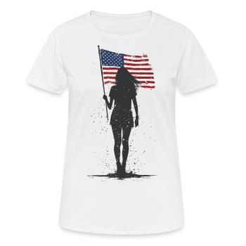 Raise the flag - Frauen T-Shirt atmungsaktiv - Weiß - Vorne - AI Model Female 172 dark (172cm)