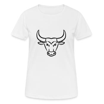 Stier - Frauen T-Shirt atmungsaktiv - Weiß - Vorne - AI Model Female 172 dark (172cm)