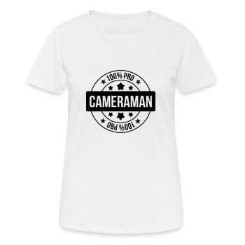 Cameraman / Camera / Video / Cadreur - T-shirt respirant Femme - blanc - Devant - AI Model Female 172 dark (172cm)