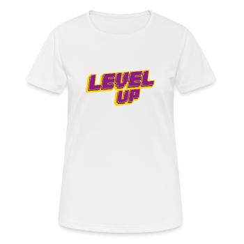 Level Up Gaming Shirt Gambling Retro Birthday - Women's Breathable T-Shirt - white - Front - AI Model Female 172 dark (172cm)