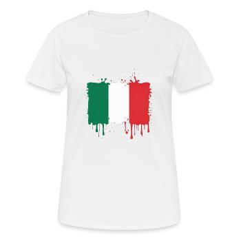 DRAPEAU ITALIEN DRAPEAU ITALIE - T-shirt respirant Femme - blanc - Devant - AI Model Female 172 dark (172cm)