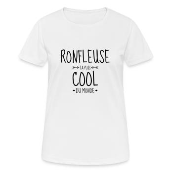 Ronfler / Ronfleur / Ronfleuse / Ronflement - T-shirt respirant Femme - blanc - Devant - AI Model Female 172 dark (172cm)