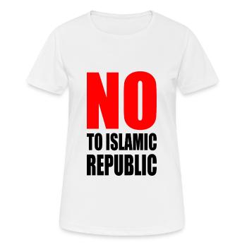 no to islamic republic - Women's Breathable T-Shirt - white - Front - AI Model Female 172 dark (172cm)
