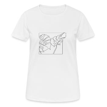 Monstera Leafs - Women's Breathable T-Shirt - white - Front - AI Model Female 172 dark (172cm)