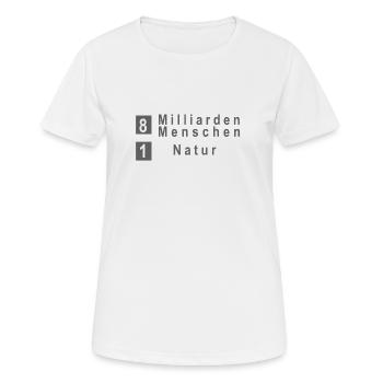 Natur - Frauen T-Shirt atmungsaktiv - Weiß - Vorne - AI Model Female 172 dark (172cm)