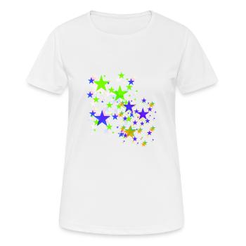 Sterne,stern, bunte Sterne - Frauen T-Shirt atmungsaktiv - Weiß - Vorne - AI Model Female 172 dark (172cm)