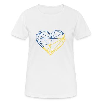 Cœur UK Geo 01 - T-shirt respirant Femme - blanc - Devant - AI Model Female 172 dark (172cm)