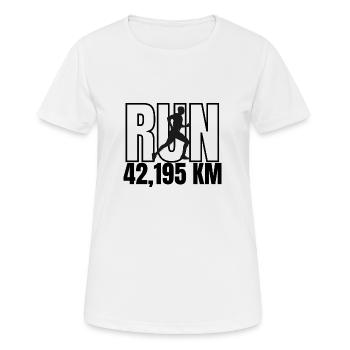 Marathon Mann: Laufen, Durchhalten, Überwinden - Frauen T-Shirt atmungsaktiv - Weiß - Vorne - AI Model Female 172 dark (172cm)