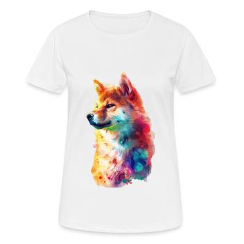 Shiba Inu - Frauen T-Shirt atmungsaktiv - Weiß - Vorne - AI Model Female 172 dark (172cm)