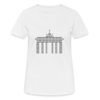 Brandenburger Tor Silhouette aus Einsen - Frauen T-Shirt atmungsaktiv - Weiß - Vorne - AI Model Female 172 dark (172cm)