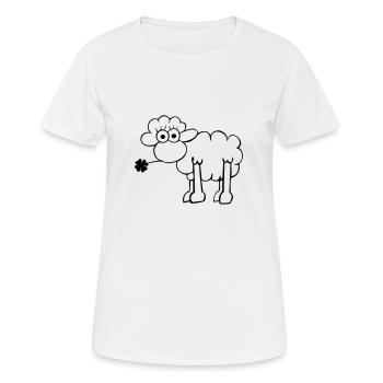 Les moutons avec du trèfle - T-shirt respirant Femme - blanc - Devant - AI Model Female 172 dark (172cm)