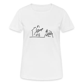rockmusiker mit gitarre - Frauen T-Shirt atmungsaktiv - Weiß - Vorne - AI Model Female 172 dark (172cm)