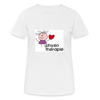Physiothérapie fille / Physiothérapeute - T-shirt respirant Femme - blanc - Devant - AI Model Female 172 dark (172cm)