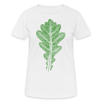 Feuille de chêne / Feuille de chêne - Feuilles FORÊT & Nature - T-shirt respirant Femme - blanc - Devant - AI Model Female 172 dark (172cm)