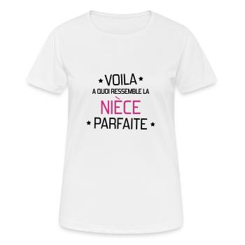 Niece Nichte Nièce Baby Bébé Family - Women's Breathable T-Shirt - white - Front - AI Model Female 172 dark (172cm)