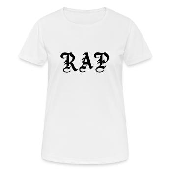 RAP - Frauen T-Shirt atmungsaktiv - Weiß - Vorne - AI Model Female 172 dark (172cm)