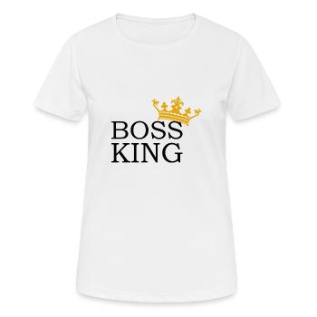 Boss King Cadeau Hommes Roi - T-shirt respirant Femme - blanc - Devant - AI Model Female 172 dark (172cm)