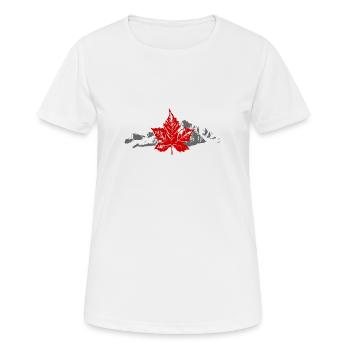 Canada - Maple Leaf & Mountain - Frauen T-Shirt atmungsaktiv - Weiß - Vorne - AI Model Female 172 dark (172cm)