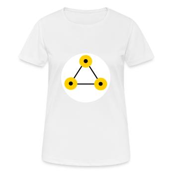 Signe triangulaire - T-shirt respirant Femme - blanc - Devant - AI Model Female 172 dark (172cm)