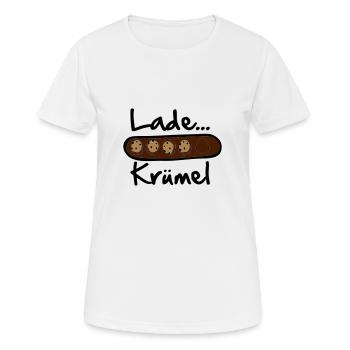 Lade... Krümmel_v2 - Frauen T-Shirt atmungsaktiv - Weiß - Vorne - AI Model Female 172 dark (172cm)