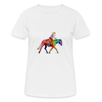Ranch Riding - Frauen T-Shirt atmungsaktiv - Weiß - Vorne - AI Model Female 172 dark (172cm)