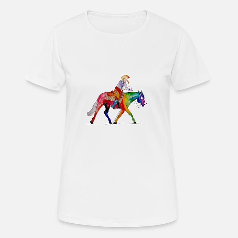 Ranch Riding - Maglietta da donna traspirante - bianco