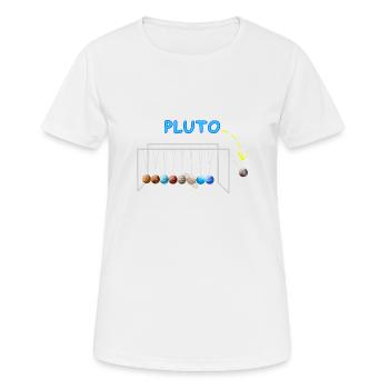 Never Forget Pluto Lustiges Planet Pluto - Frauen T-Shirt atmungsaktiv - Weiß - Vorne - AI Model Female 172 dark (172cm)
