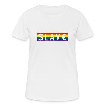 Slave fluid - Frauen T-Shirt atmungsaktiv - Weiß - Vorne - AI Model Female 172 dark (172cm)