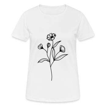 fleur sauvage simple - T-shirt respirant Femme - blanc - Devant - AI Model Female 172 dark (172cm)
