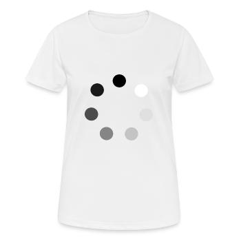 Ronde de sphères du blanc au noir - T-shirt respirant Femme - blanc - Devant - AI Model Female 172 dark (172cm)