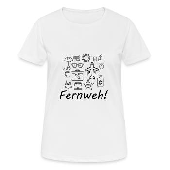 Urlaub Fernweh Reisen Sehnsucht - Frauen T-Shirt atmungsaktiv - Weiß - Vorne - AI Model Female 172 dark (172cm)