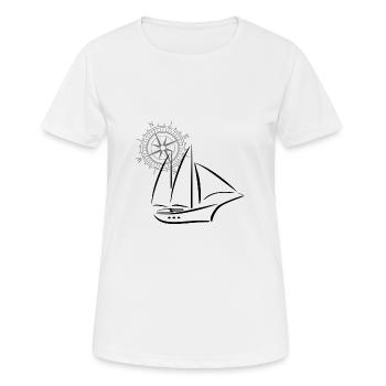 Kompass und Segelschiff - Frauen T-Shirt atmungsaktiv - Weiß - Vorne - AI Model Female 172 dark (172cm)