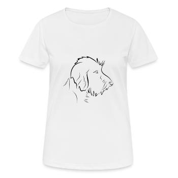 Rauhaardackel line drawing in profile - Women's Breathable T-Shirt - white - Front - AI Model Female 172 dark (172cm)