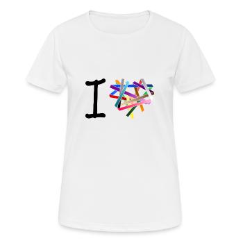 I love - kreuz und quer gewickelt - Frauen T-Shirt atmungsaktiv - Weiß - Vorne - AI Model Female 172 dark (172cm)