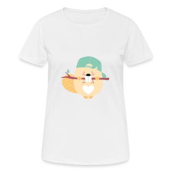 BEAVER BOY - Frauen T-Shirt atmungsaktiv - Weiß - Vorne - AI Model Female 172 dark (172cm)