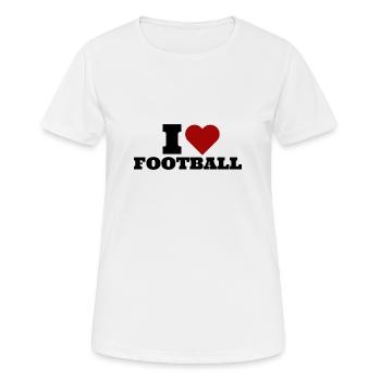 I LOVE FOOTBALL - Frauen T-Shirt atmungsaktiv - Weiß - Vorne - AI Model Female 172 dark (172cm)