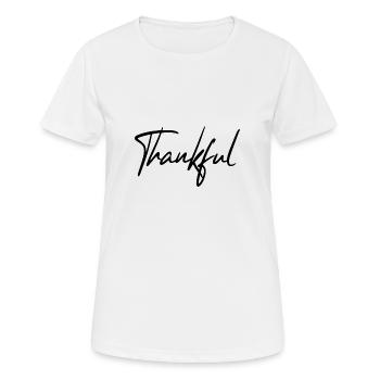 Thankful Reconnaissante Lettre Merci - T-shirt respirant Femme - blanc - Devant - AI Model Female 172 dark (172cm)