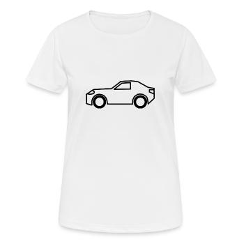 Sportwagen - Frauen T-Shirt atmungsaktiv - Weiß - Vorne - AI Model Female 172 dark (172cm)