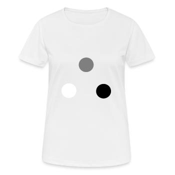Trio sphères blanc gris noir - T-shirt respirant Femme - blanc - Devant - AI Model Female 172 dark (172cm)