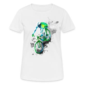 Downhill action - Frauen T-Shirt atmungsaktiv - Weiß - Vorne - AI Model Female 172 dark (172cm)