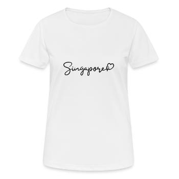 Singapour Heartbeat Singapour - T-shirt respirant Femme - blanc - Devant - AI Model Female 172 dark (172cm)