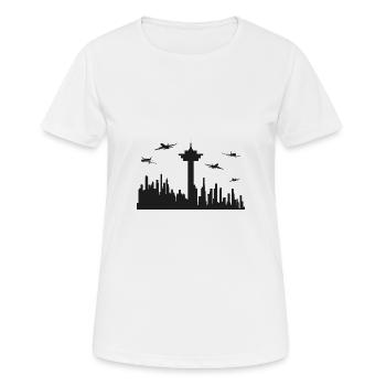 Contrôleur de la circulation aérienne Aviation Aviation Aviator - T-shirt respirant Femme - blanc - Devant - AI Model Female 172 dark (172cm)